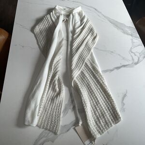 Women's Ivory Cream Back Country Soft Crochet Knit Boho Scarf Winter Sundry NWT